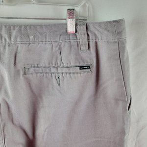 O'Neill Shorts Mens 40 Gray Chino Khaki Standard Fit Cotton Poly Stretch A18-17